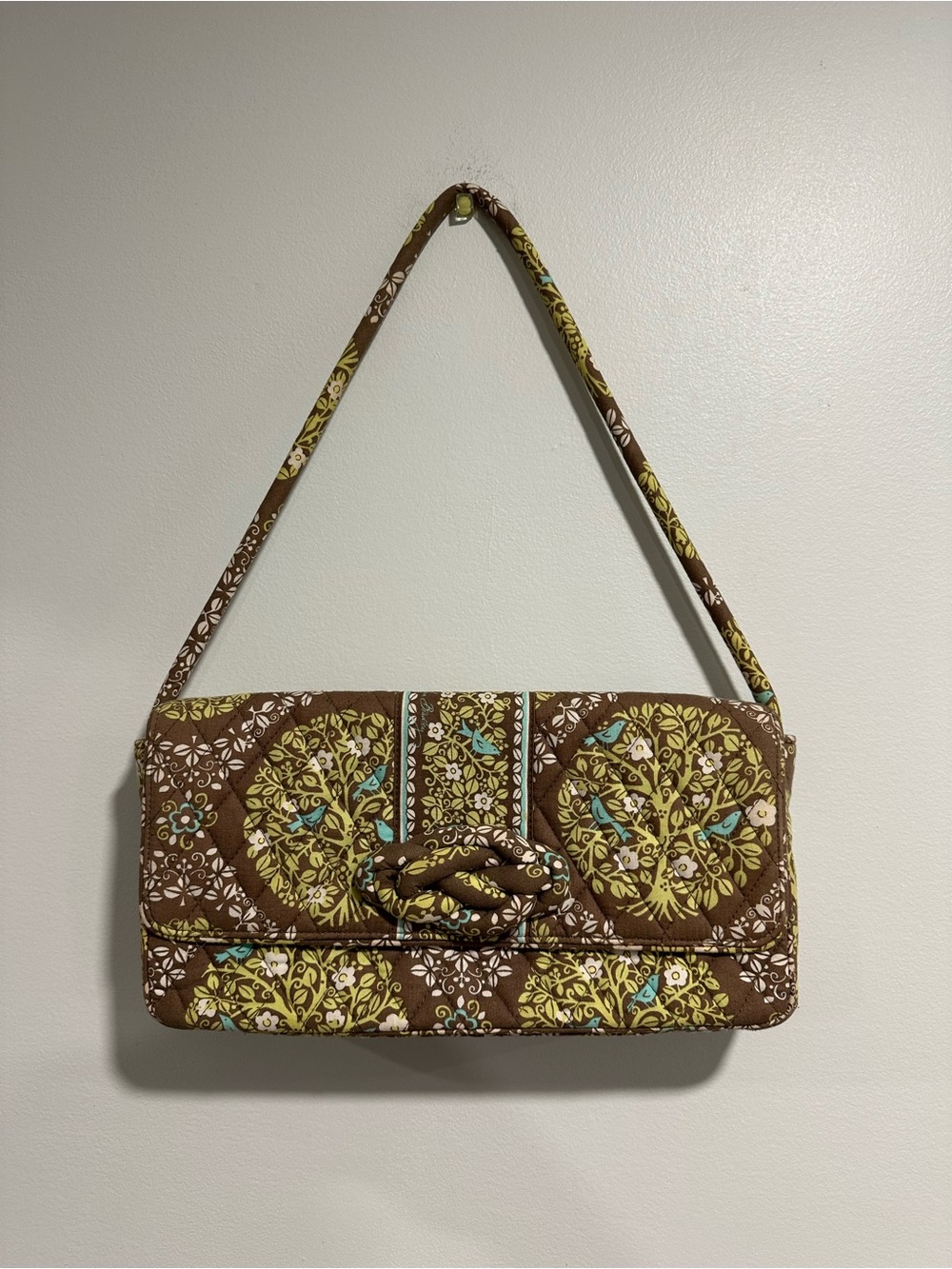 Vera Bradley Sittin in a Tree Knot Just a Clutch Shoulder Bag Quilted Y2K Purse